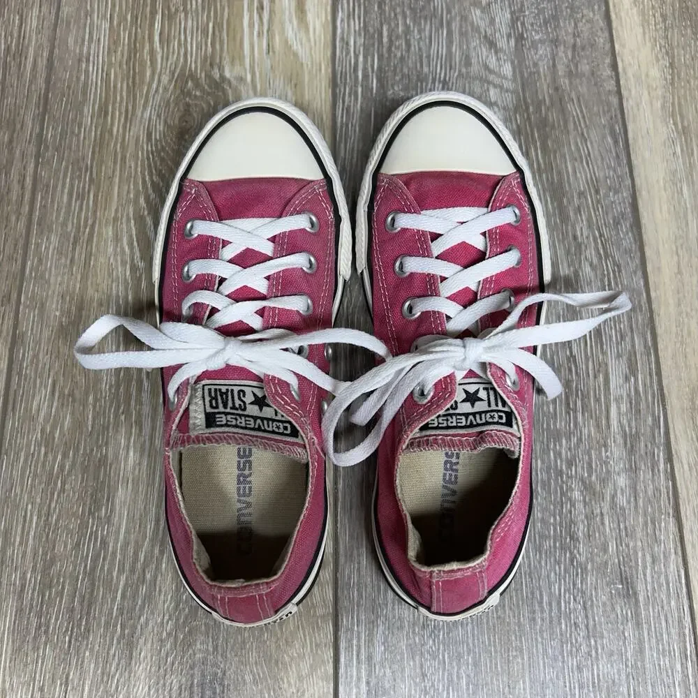 Hot Pink All Star Low Top Converse Kids Youth US Size 1 344806F Sneaker Shoes